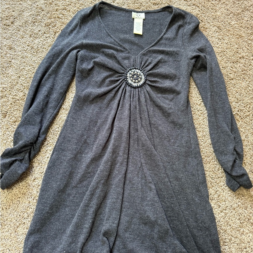Ice Charcoal Gray Knit Top